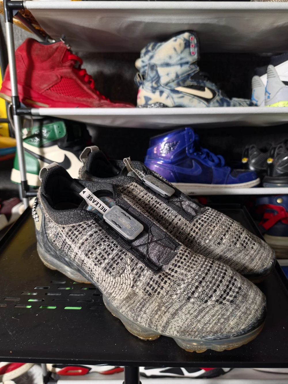 🔥 Nike Air VaporMax Flyknit Utility Men’s Size 12 Well Worn Sneakers Black/Gray